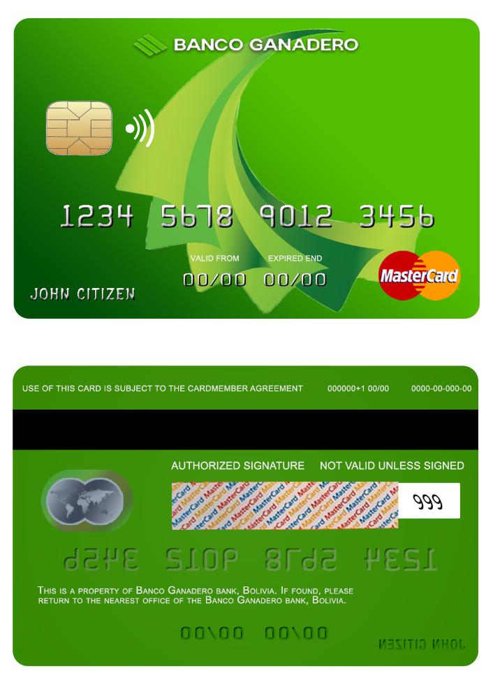 Bolovia Ganadero bank mastercard